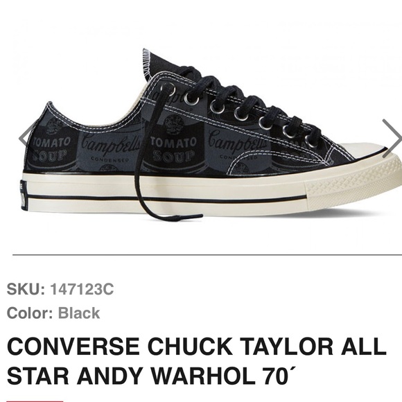 CONVERSE CHUCK TAYLOR ALL STAR ANDY WARHOL 70´ BLACK SZ 11.5 Women’s - Picture 5 of 6